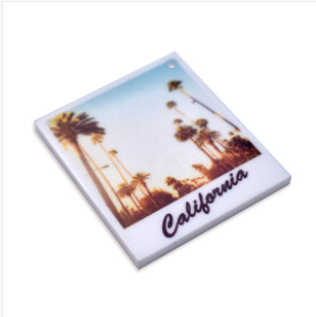 California polarpid printed charm, 4.5cm