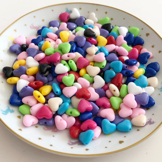 20 puffy plastic hearts