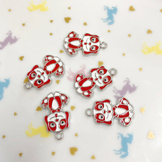 Red dog enamel charm