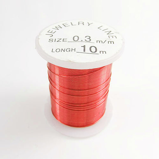 10m reel red colour 0.3mm brass wire