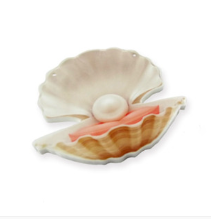 Scallop shell printed charm, 6cm large