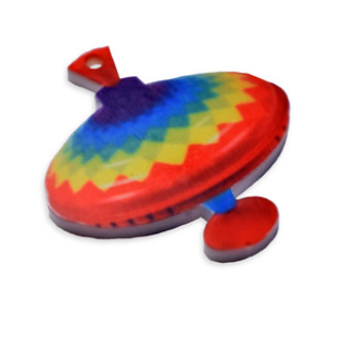 Spinning top printed charm, 4.5cm