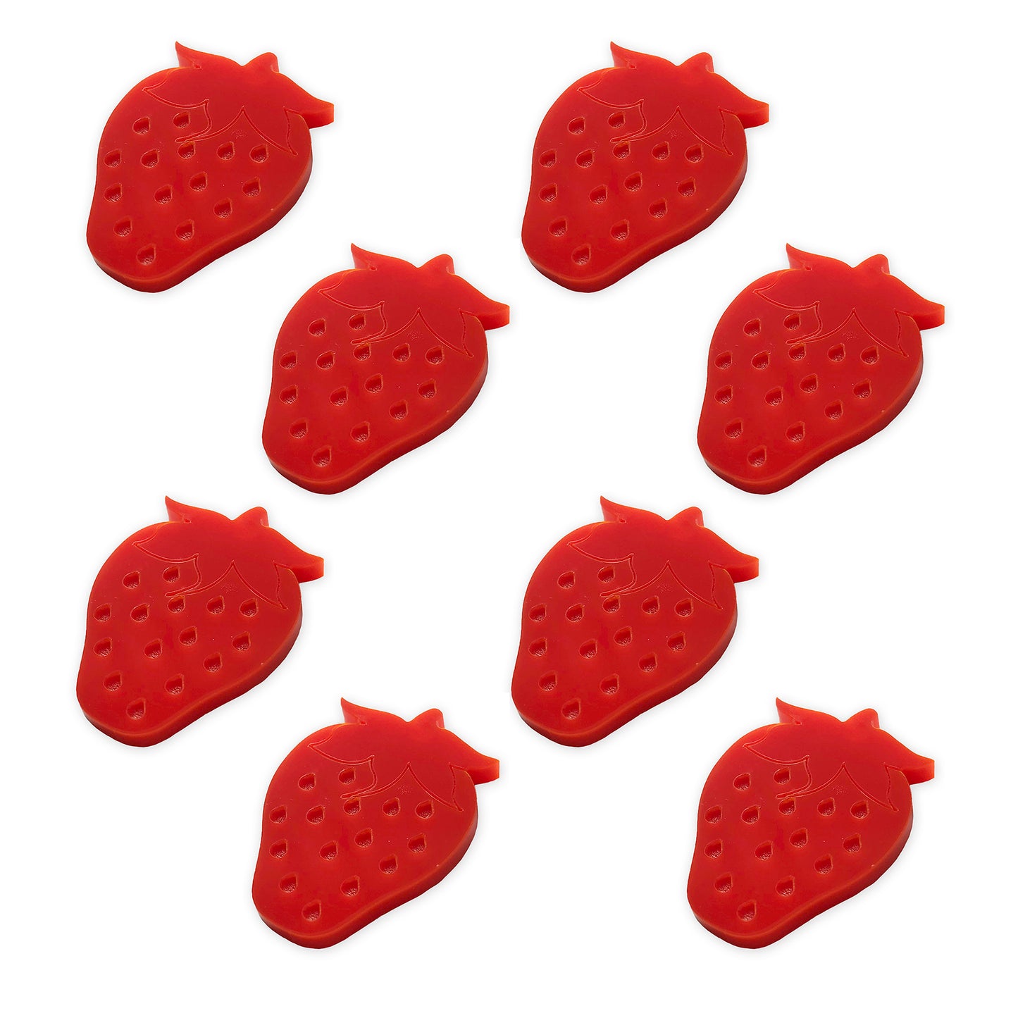 8 Strawberry cabochons, laser cut