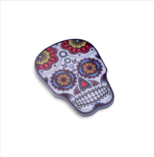 Sugar skull printed charm, 4.5cm