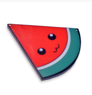 Kawaii watermelon printed charm, 6cm large