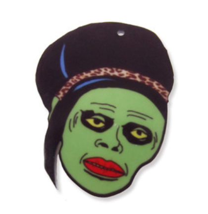 Zombie woman printed charm, 6cm large